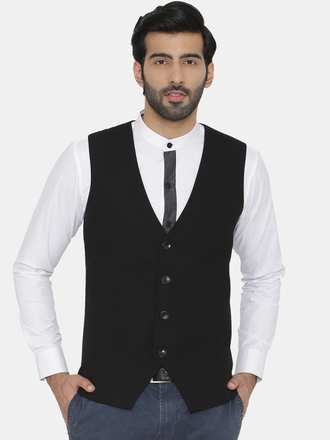 Raas Men Black Classic Waistcoat