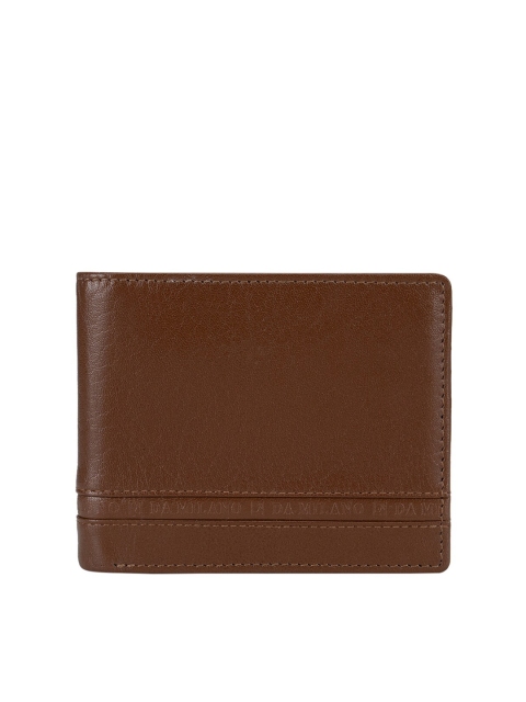 Da Milano Men Brown Leather Two Fold Wallet