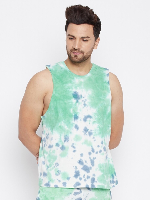 FUGAZEE Men Multicoloured Dyed Slim Fit Pure Cotton T-shirt, Multi