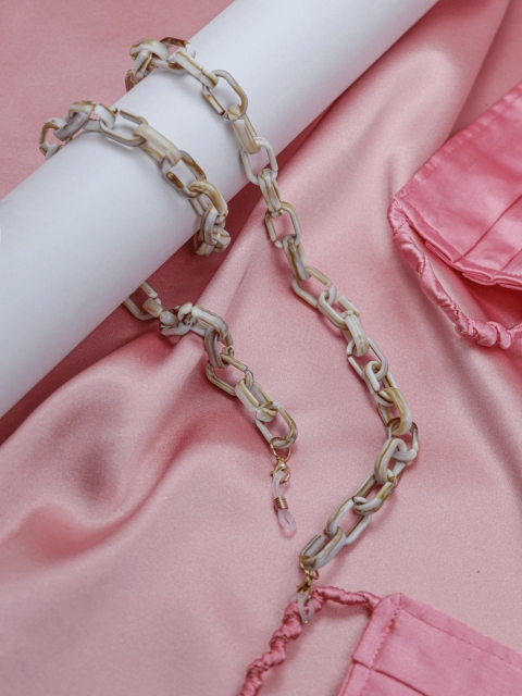 Bellofox Women Beige & White Mask Chain