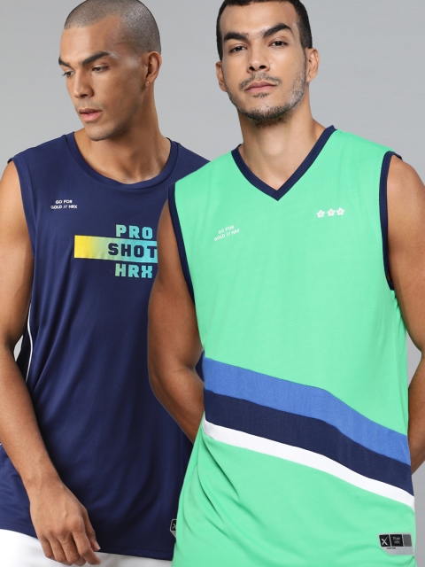 HRX By Hrithik Roshan Men Pack of 2 Anti-Static Rapid-Dry Basketball T-shirts, Navy blue
HRX By Hrithik Roshan Men Pack of 2 Anti-Static Rapid-Dry Basketball T-shirts, Navy blue