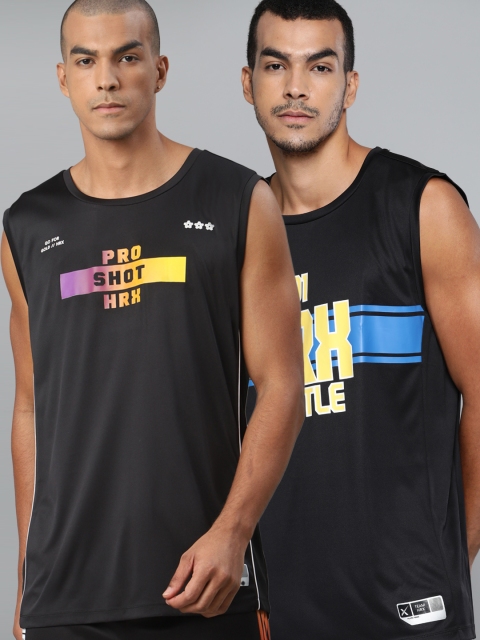 HRX By Hrithik Roshan Men Pack of 2 Black Printed Anti-Static Rapid-Dry Basketball T-shirts
HRX By Hrithik Roshan Men Pack of 2 Black Printed Anti-Static Rapid-Dry Basketball T-shirts