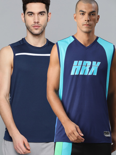 HRX By Hrithik Roshan Men Pack of 2 Medieval Blue Rapid-Dry Basketball & Training T-shirts, Navy blue 
HRX By Hrithik Roshan Men Pack of 2 Medieval Blue Rapid-Dry Basketball & Training T-shirts, Navy blue