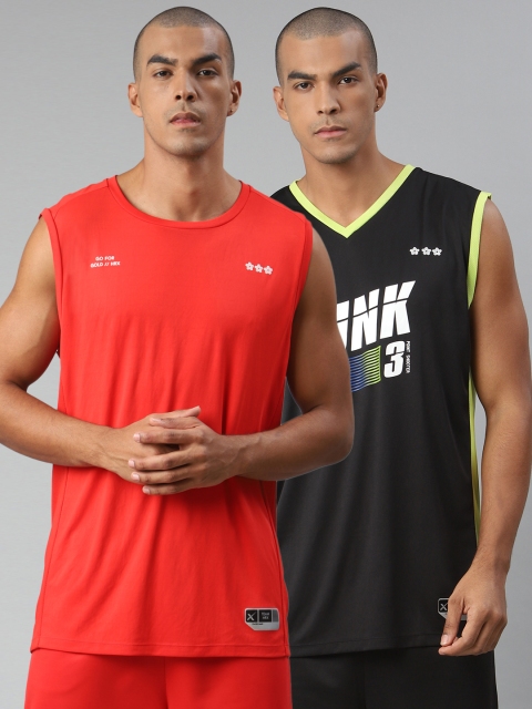 HRX By Hrithik Roshan Men Pack of 2 Anti-Static Rapid-Dry Basketball T-shirts, Black
HRX By Hrithik Roshan Men Pack of 2 Anti-Static Rapid-Dry Basketball T-shirts, Black