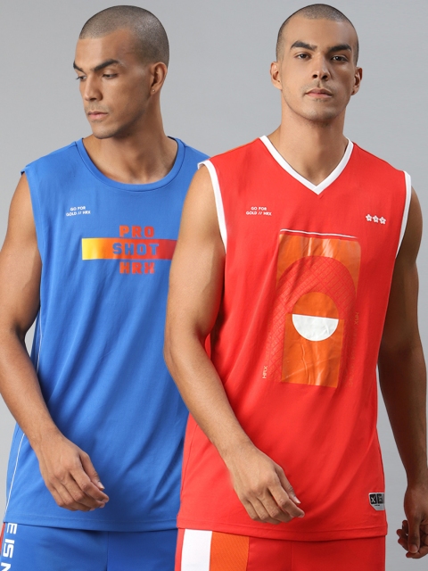 HRX By Hrithik Roshan Men Pack of 2 Blue Printed Anti-Static Rapid-Dry Basketball T-shirts
HRX By Hrithik Roshan Men Pack of 2 Blue Printed Anti-Static Rapid-Dry Basketball T-shirts