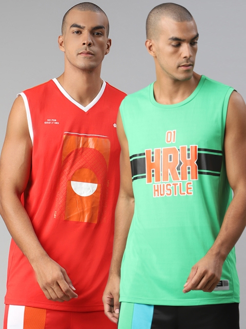 HRX By Hrithik Roshan Men Pack of 2 Printed Anti-Static Rapid-Dry Basketball T-shirts, Red
HRX By Hrithik Roshan Men Pack of 2 Printed Anti-Static Rapid-Dry Basketball T-shirts, Red