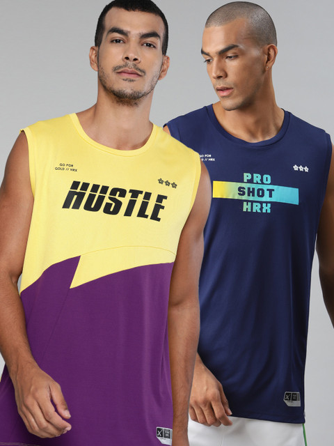 HRX by Hrithik Roshan Men Set of 2 Rapid-Dry Basketball T-shirt, Navy blue 
HRX by Hrithik Roshan Men Set of 2 Rapid-Dry Basketball T-shirt, Navy blue