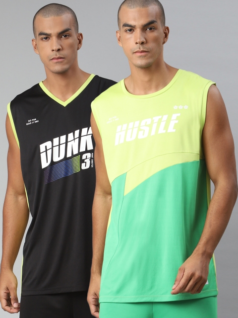 HRX by Hrithik Roshan Men Pack of 2 Anti-Static Rapid-Dry Basketball T-shirts, Black
HRX by Hrithik Roshan Men Pack of 2 Anti-Static Rapid-Dry Basketball T-shirts, Black