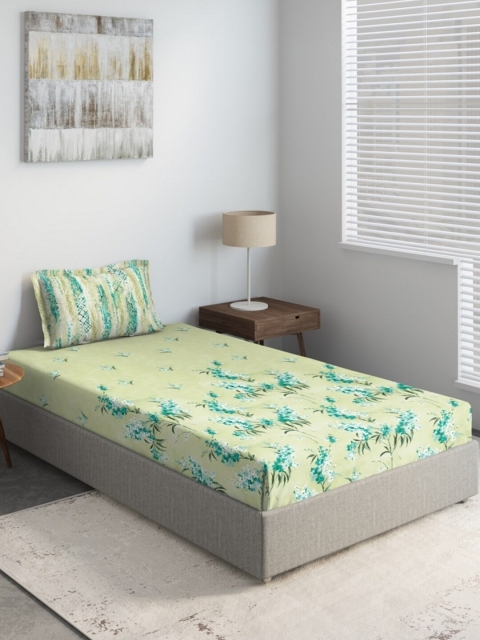 DDecor Off White & Turquoise Blue Floral 130 TC Single Bedsheet with 1 Pillow Covers
DDecor Off White & Turquoise Blue Floral 130 TC Single Bedsheet with 1 Pillow Covers