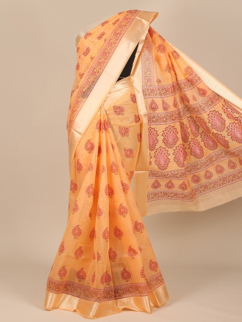 Pothys Orange Ethnic Motifs Saree