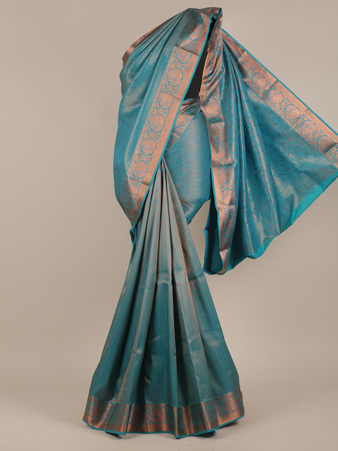 Pothys Turquoise Blue & Gold-Toned Woven Design Zari Pure Silk Saree 
Pothys Turquoise Blue & Gold-Toned Woven Design Zari Pure Silk Saree
