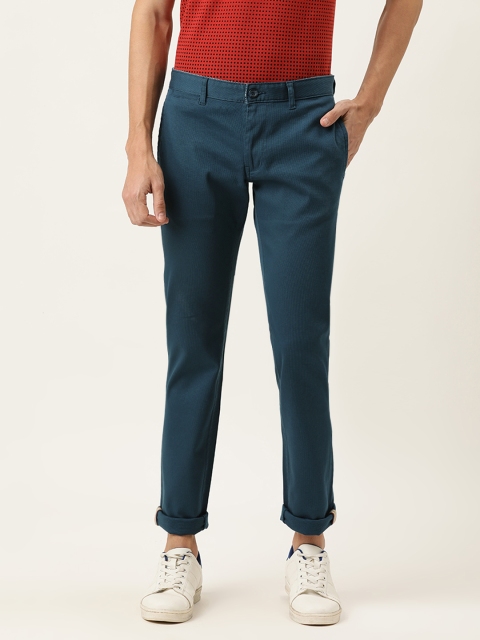 IVOC Men Blue Slim Fit Trousers