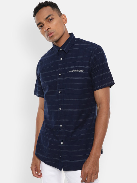VAN HEUSEN DENIM LABS Men Navy Blue Slim Fit Horizontal Stripes Opaque Striped Casual Shirt
VAN HEUSEN DENIM LABS Men Navy Blue Slim Fit Horizontal Stripes Opaque Striped Casual Shirt