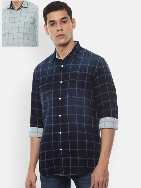VAN HEUSEN DENIM LABS Men Blue Slim Fit Reversible Checked Pure Cotton Casual Shirt, Navy blue
VAN HEUSEN DENIM LABS Men Blue Slim Fit Reversible Checked Pure Cotton Casual Shirt, Navy blue