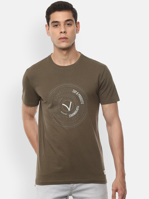 VAN HEUSEN DENIM LABS Men Olive Green Printed Pure Cotton T-shirt 
VAN HEUSEN DENIM LABS Men Olive Green Printed Pure Cotton T-shirt
