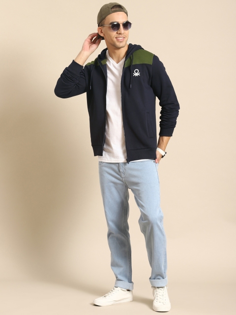 United Colors of Benetton Men Olive Green & Navy Blue Colourblocked Hooded Sweatshirt
United Colors of Benetton Men Olive Green & Navy Blue Colourblocked Hooded Sweatshirt