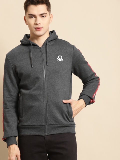 United Colors of Benetton Men Charcoal Grey Solid Hooded Sweatshirt with Side Stripe
United Colors of Benetton Men Charcoal Grey Solid Hooded Sweatshirt with Side Stripe