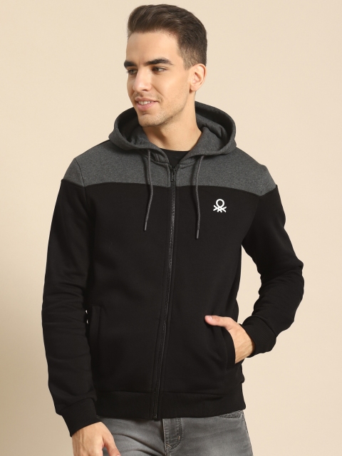 United Colors of Benetton Men Black & Grey Colourblocked Hooded Sweatshirt, Charcoal
United Colors of Benetton Men Black & Grey Colourblocked Hooded Sweatshirt, Charcoal