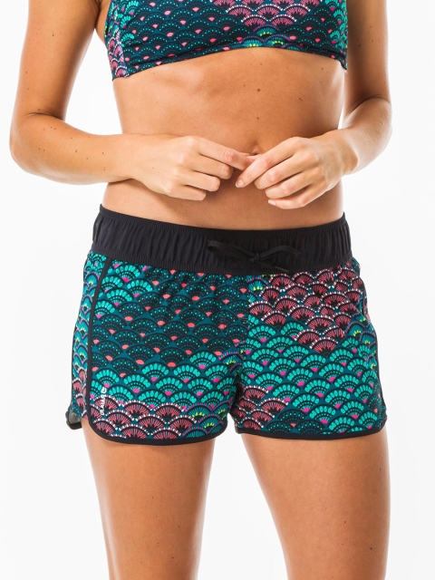 OLAIAN By Decathlon Women Black Printed Quickdry Boardshorts