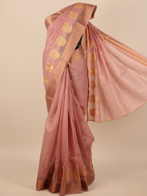 Pothys Mauve & Gold-Toned Floral Embroidered Zari Saree
Pothys Mauve & Gold-Toned Floral Embroidered Zari Saree