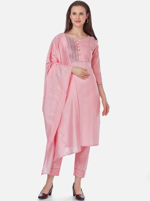 Kiana Women Pink Yoke Design Regular Thread Work Pure Cotton Kurta with Salwar & With Dupatta
Kiana Women Pink Yoke Design Regular Thread Work Pure Cotton Kurta with Salwar & With Dupatta