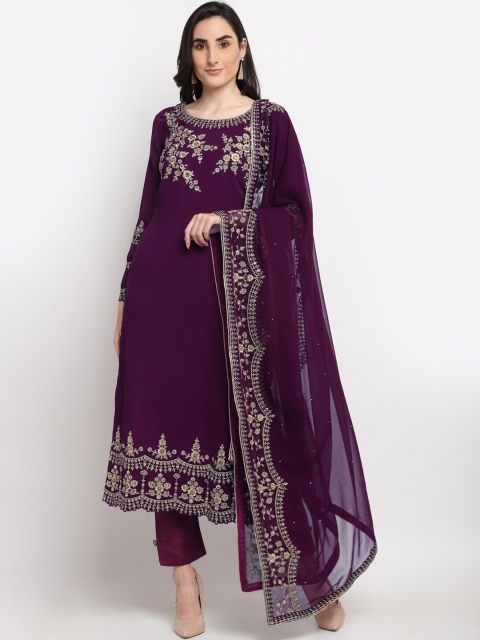 Stylee LIFESTYLE Purple & Gold-Toned Embellished Semi-Stitched Dress Material, Burgundy
Stylee LIFESTYLE Purple & Gold-Toned Embellished Semi-Stitched Dress Material, Burgundy
