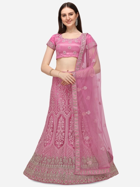 V SALES Pink & Silver-Toned Embroidered Thread Work Semi-Stitched Lehenga & Unstitched Blouse With Dupatta
V SALES Pink & Silver-Toned Embroidered Thread Work Semi-Stitched Lehenga & Unstitched Blouse With Dupatta