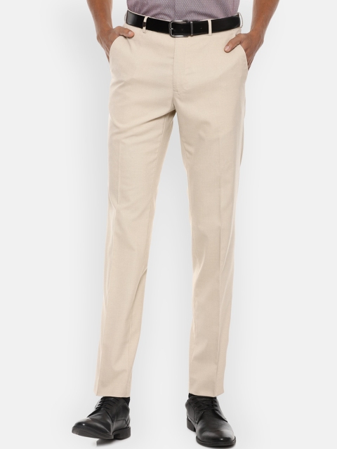 Van Heusen Men Beige Slim Fit Formal Trousers