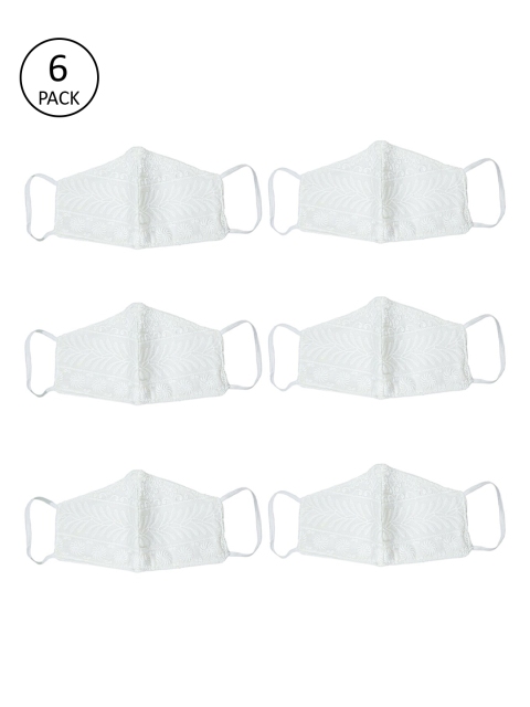 Bellofox Unisex Pack Of 6 White Chikankari 3-Ply Pure Soft Cotton Protective Outdoor Masks
Bellofox Unisex Pack Of 6 White Chikankari 3-Ply Pure Soft Cotton Protective Outdoor Masks