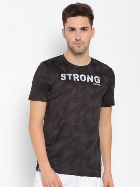 SAPPER Men Black Typography Printed Slim Fit T-shirt