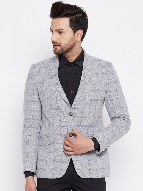 Spirit Men Grey & Blue Self Design Tailored-Fit Pure Wool Single-Breasted Casual Blazer
Spirit Men Grey & Blue Self Design Tailored-Fit Pure Wool Single-Breasted Casual Blazer