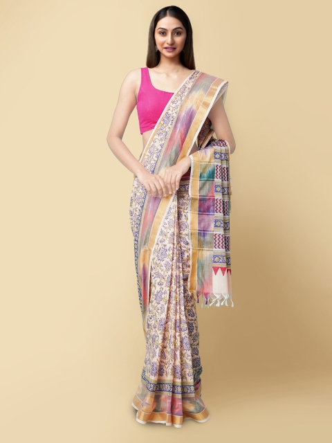 Unnati Silks Women Peach-Coloured & Blue Pure Block Printed Sambalpuri Cotton Sustainable Saree
Unnati Silks Women Peach-Coloured & Blue Pure Block Printed Sambalpuri Cotton Sustainable Saree
