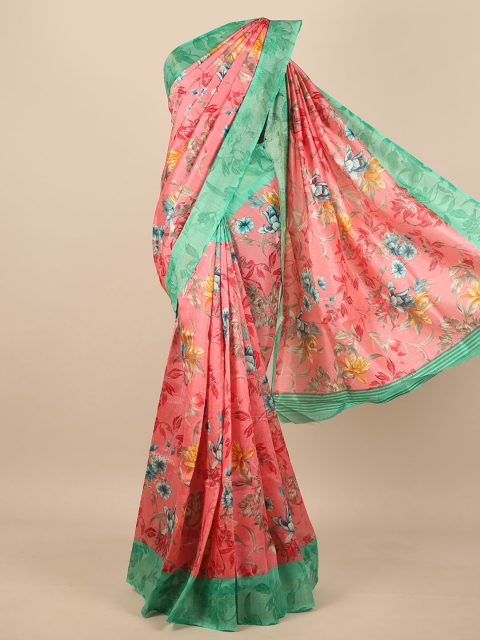 Pothys Pink Floral Saree