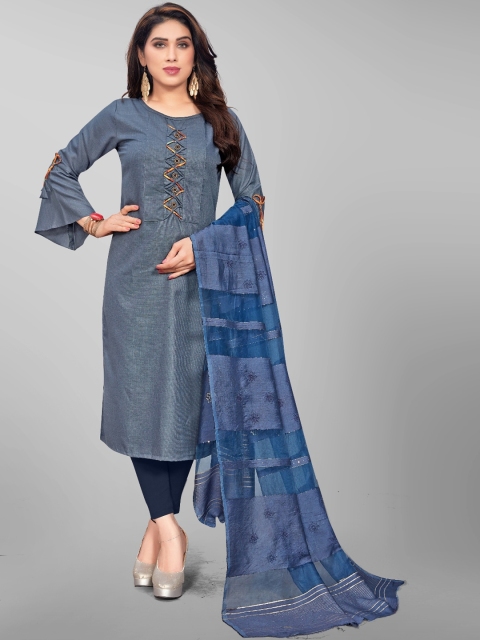 OM SAI LATEST CREATION Women Grey Melange Flared Sleeves Thread Work Handloom Kurta
OM SAI LATEST CREATION Women Grey Melange Flared Sleeves Thread Work Handloom Kurta