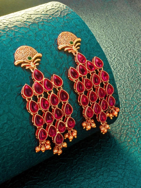 aadita Gold-Toned Contemporary Drop Earrings