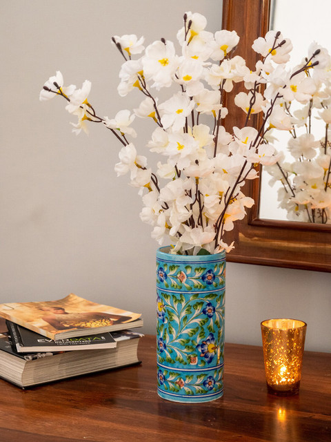 Neerja Green & Blue Jaipur Pottery Ceremic Cylinderical Vase
Neerja Green & Blue Jaipur Pottery Ceremic Cylinderical Vase