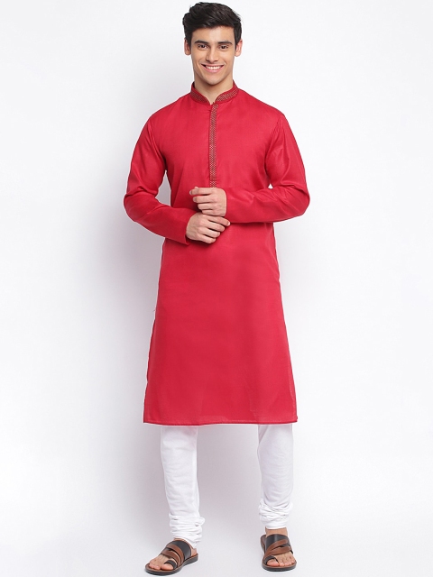 Sanwara Men Green Thread Work Kurta