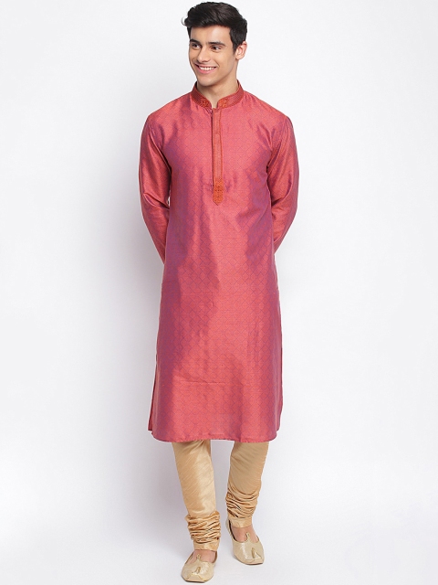 Sanwara Men Purple Thread Work Kurta
