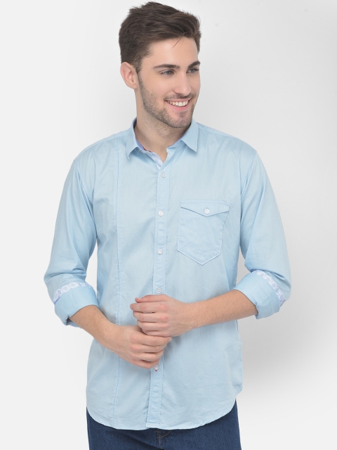 COBB Men Blue Slim Fit Casual Shirt
