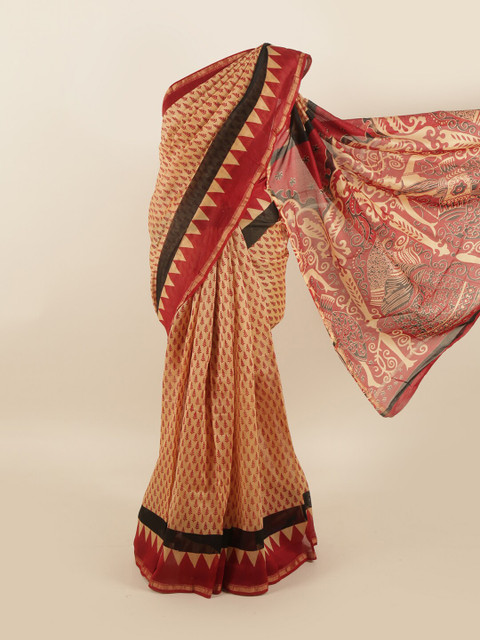Pothys Beige & Maroon Ethnic Motifs Saree
Pothys Beige & Maroon Ethnic Motifs Saree