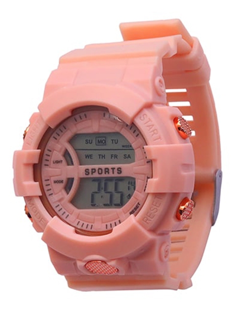 Spiky Unisex Kids Peach-Coloured Dial & Pink Straps Analogue Watch Rest_Peach_Pin