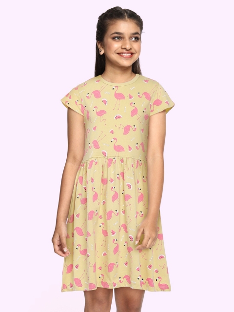 HERE&NOW Cream & Pink Conversational Printed Cap Sleeves Pleated Cotton Fit & Flare Dress
HERE&NOW Cream & Pink Conversational Printed Cap Sleeves Pleated Cotton Fit & Flare Dress