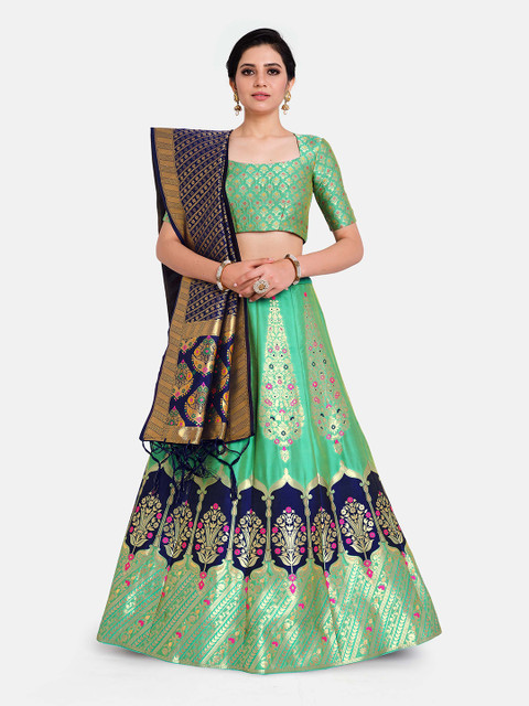 MIMOSA Green & Blue Semi-Stitched Lehenga & Unstitched Blouse With Dupatta
MIMOSA Green & Blue Semi-Stitched Lehenga & Unstitched Blouse With Dupatta
