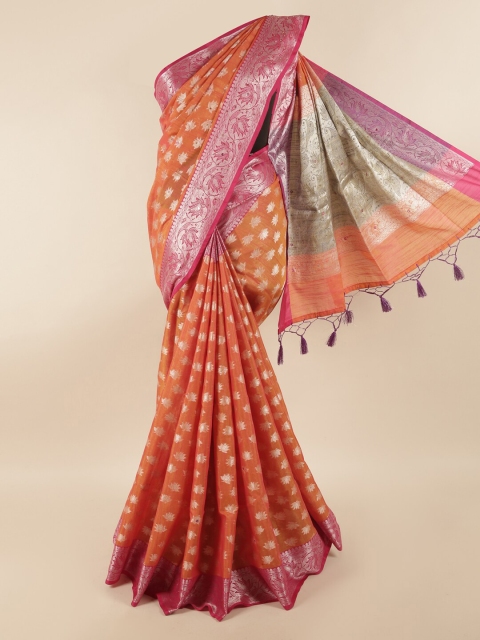 Pothys Orange Woven Design Saree