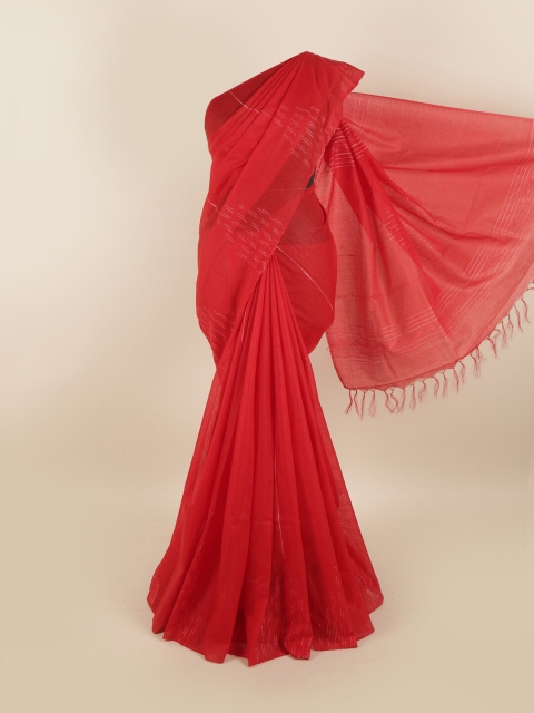 Pothys Red Jute Silk Saree