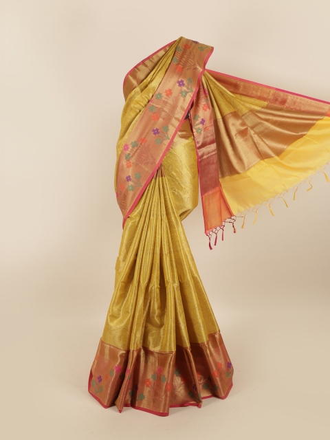 Pothys Yellow & Red Woven Design Art Silk Saree