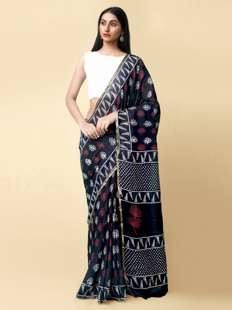 Unnati Silks Women Black & White Pure Preet Block Printed Mulmul Cotton Sustainable Saree
Unnati Silks Women Black & White Pure Preet Block Printed Mulmul Cotton Sustainable Saree