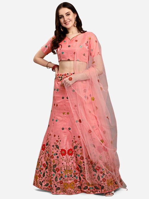 Satrani Peach-Coloured & Gold-Toned Semi-Stitched Lehenga & Unstitched Blouse & Dupatta
Satrani Peach-Coloured & Gold-Toned Semi-Stitched Lehenga & Unstitched Blouse & Dupatta