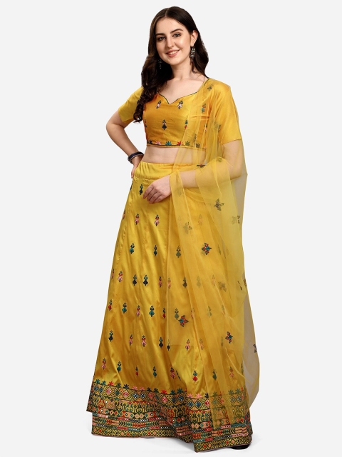 Satrani Yellow & Green Embroidered Mirror Work Semi-Stitched Lehenga & Unstitched Blouse With Dupatta
Satrani Yellow & Green Embroidered Mirror Work Semi-Stitched Lehenga & Unstitched Blouse With Dupatta