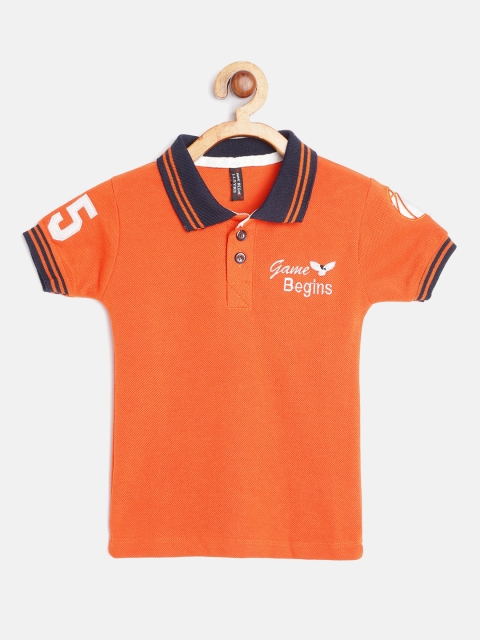 GAME BEGINS Boys Orange & White Brand Logo Embroidered Detail Cotton Polo Collar T-shirt
GAME BEGINS Boys Orange & White Brand Logo Embroidered Detail Cotton Polo Collar T-shirt